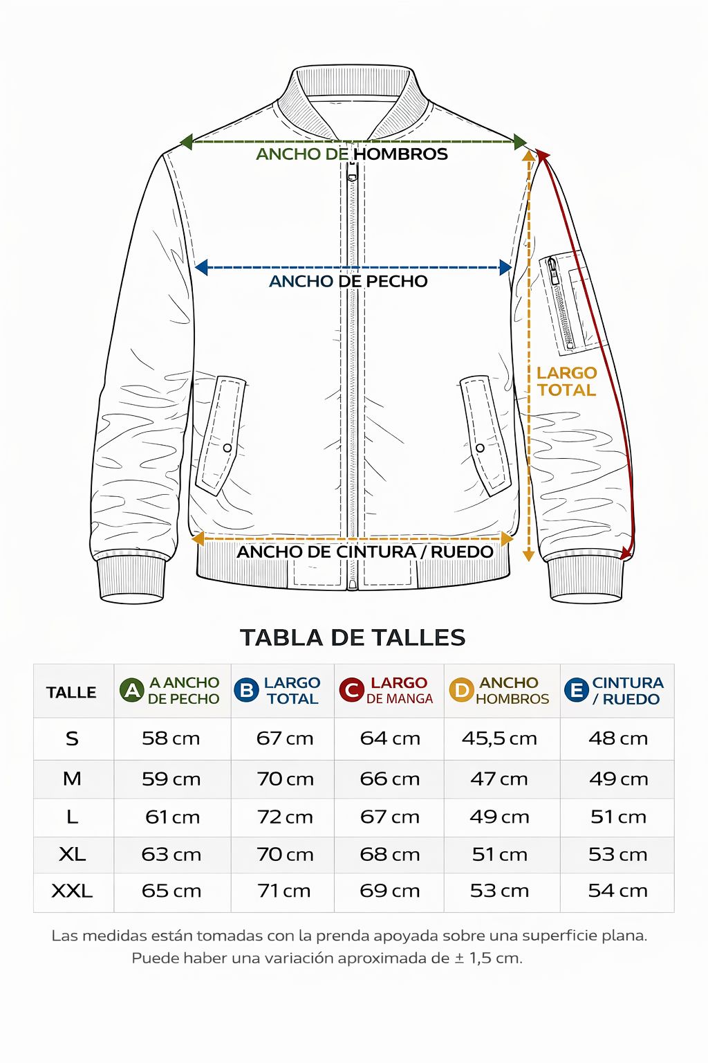 TABLA TALLES BOMBER